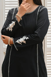 Black Rose- 2pc Embroidered