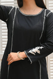 Black Rose- 2pc Embroidered