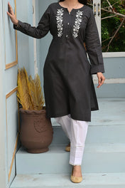 Charcoal - 1pc Embroidered