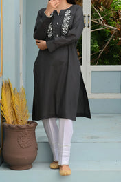 Charcoal - 1pc Embroidered